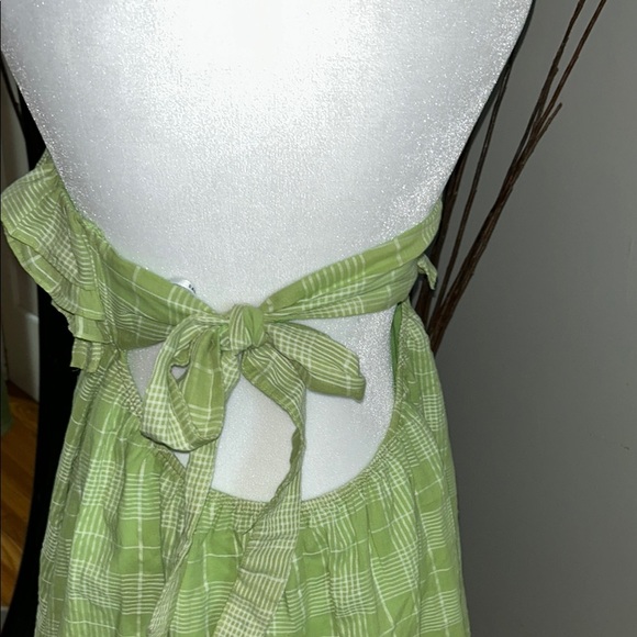 Chic Green Plaid Ruffle Dress - Picture 6 of 8